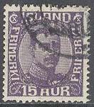 Island – F  133 Christian X, 15 aur violett stpl
