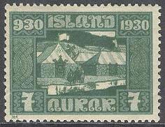 Island – F  175 Alltinget, 7 aur grön *