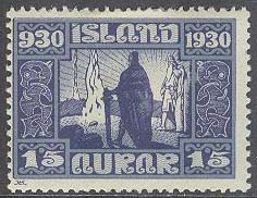 Island – F  177 Alltinget, 15 aur mörkblå *