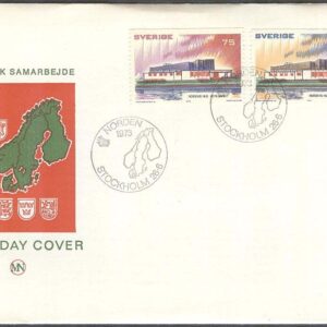 Sverige – FDC 1973-06-26 – Norden III. Nordens Hus, 2 kpl Vinjett ej i Katalog