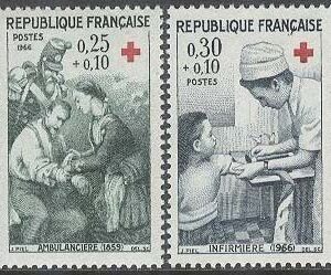 Frankrike – M 1568-1569 Röda Korset 1966 – Fältlasarett, 2 kpl **