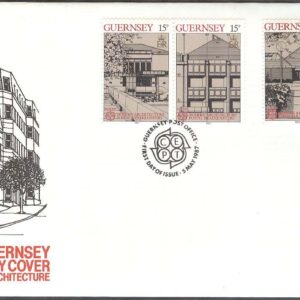 Guernsey – FDC 1987-05-05 – Europa CEPT 1987 Byggnader, 4 kpl