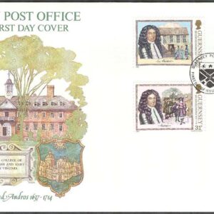 Guernsey – FDC 1987-07-07 – Edmund Andros 350 år – Guvernör, 4 kpl