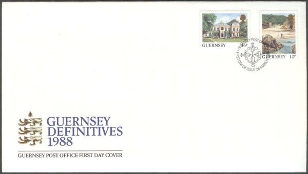 Guernsey - FDC 1988-03-28 - Vyer från Guernsey, 2 kpl