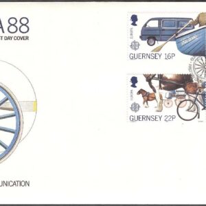 Guernsey – FDC 1988-03-28 – Europa CEPT 1988 Transport & Kommunikation, 2 par kpl