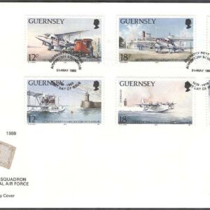 Guernsey – FDC 1989-05-05 – Flygplan – Flygminnen – Royal Air Force, 6 kpl