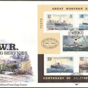 Guernsey – FDC 1989-09-05 – Fartyg till Great Western Railway – Tåg, Block