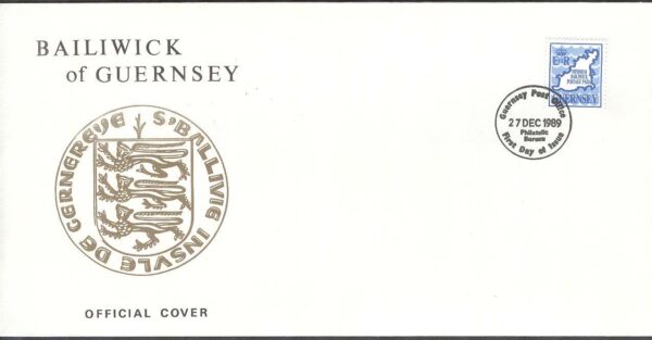 Guernsey - FDC 1989-12-27 - Karta över Guernsey, 1 kpl