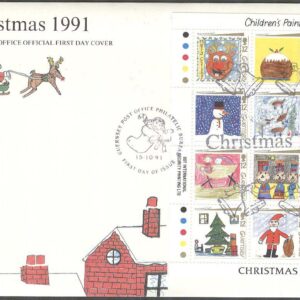 Guernsey – FDC 1991-10-15 – Jul 1991 – Barnteckingar, Miniark kpl