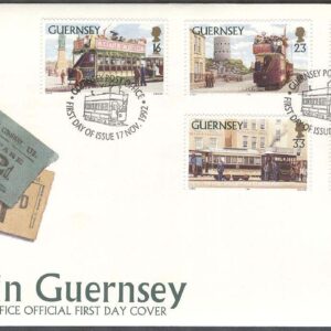 Guernsey – FDC 1992-11-17 – Järnväg – Spårvagnar, 5 kpl