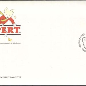 Guernsey – FDC 1993-02-02 – Tecknat – Rupert Bear, märke