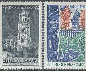 Frankrike – M 1585-1586 Turism bla Katedralen i Rodez, 2 kpl **