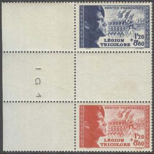Frankrike – M  576-577 + Zf Légion Tricolore – Soldater, 3-strip kpl **