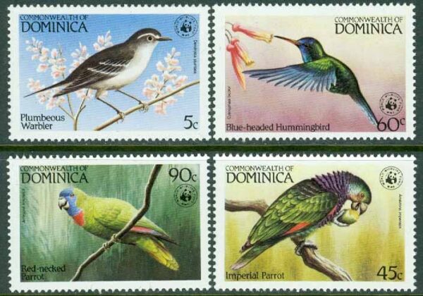 Dominica - M  836-839 Fåglar - WWF, 4 kpl **