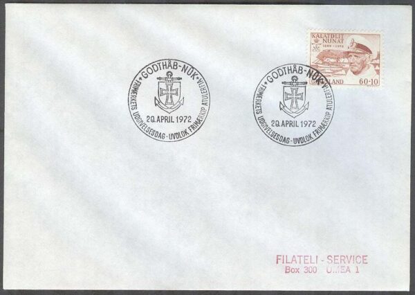 Grönland - FDC 1972-04-20 - Fredrik IX 1899-1972 - Båtar, 1 kpl Adressat
