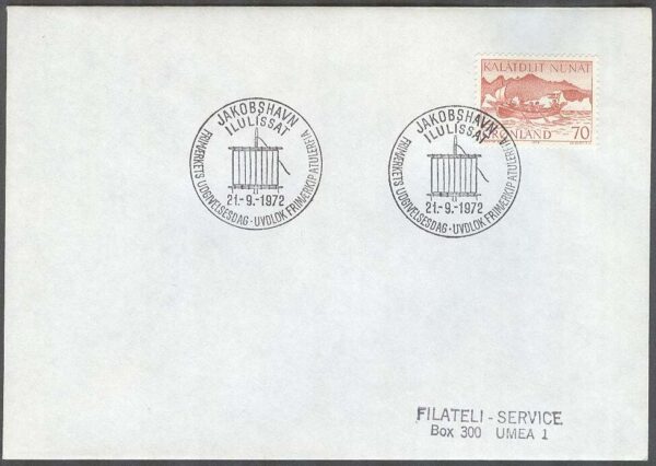 Grönland - FDC 1972-09-21 - Postbåt, 1 kpl Adressat