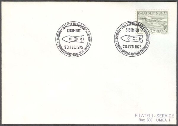 Grönland - FDC 1975-02-20 - Narval, 1 kpl Adressat