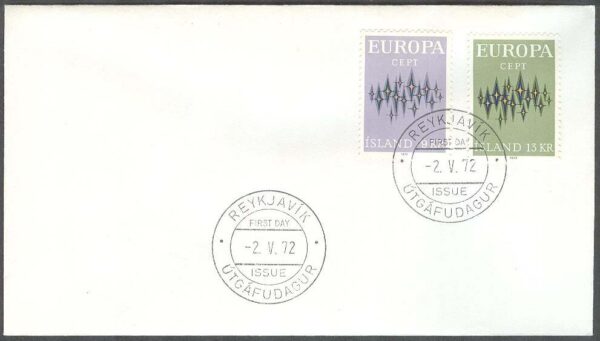 Island - FDC 1972-05-02 - Europa CEPT 1972, 2 kpl