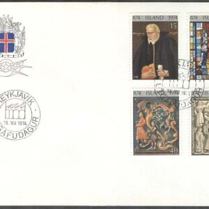 Island – FDC 1974-07-16 – 1100-årsjubileet – Konst, 4 kpl Vinjett 1