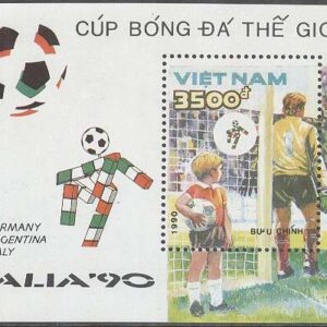 Vietnam – M BL  85 VM i Fotboll i Italien 1990 Tyskland vinnare – Påtryck, Block **
