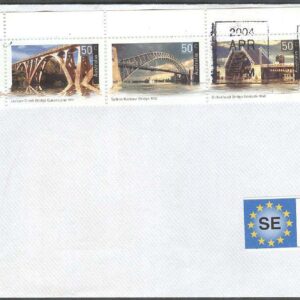 Australien – Brev 2004-04-13 – Minnesmärken – Broar, 5-strip kpl