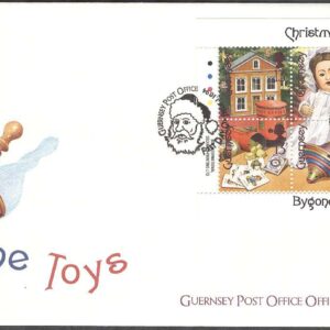 Guernsey – FDC 1994-10-01 – Jul 1994 – Gamla leksaker bla Tåg & Docka, 2 Miniark kpl