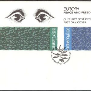 Guernsey – FDC 1995-05-09 – Europa CEPT 1995 Fred & Frihet, 2 kpl
