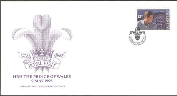 Guernsey - FDC 1995-05-09 - Prins Charles på besök 1995, 1 kpl