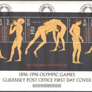 Guernsey – FDC 1996-07-19 – OS i Atlanta 1996 – OS 100 år, Block