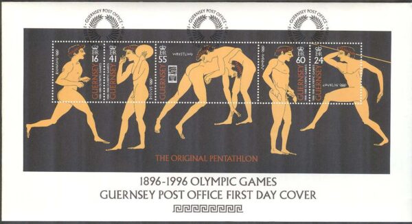 Guernsey - FDC 1996-07-19 - OS i Atlanta 1996 - OS 100 år, Block