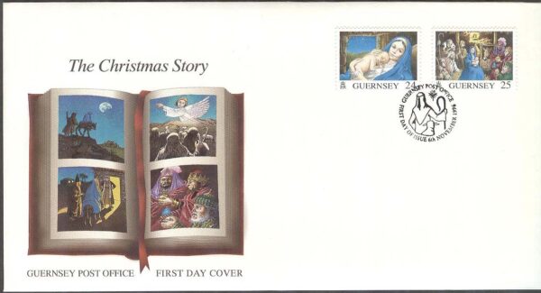 Guernsey - FDC 1996-11-06 - Jul 1996 - Konst bla Jesu födelse, 2 + Miniark kpl