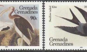 Grenada Grenadines – M  647-650 Fåglar bla Rörhöna – JJ Audubon 200 år, 4 kpl **