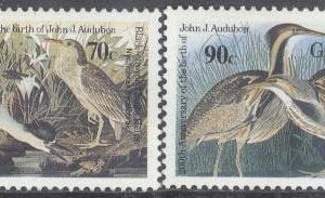 Grenada Grenadines – M  741-744 Fåglar bla Bronsibis – JJ Audubon 200 år, 4 kpl **