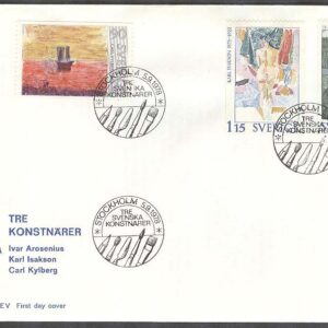 Sverige – FDC 1978-09-05 – Tre svenska konstnärer, 3 kpl Vinjett 1