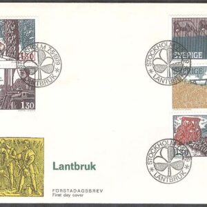 Sverige – FDC 1979-05-07 – Lantbruk, delad 5-strip kpl Vinjett 1