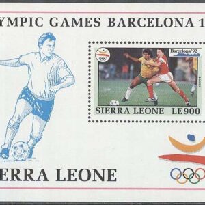 Sierra Leone – M BL 198 OS i Barcelona & Albertville 1992 Fotboll, Block **