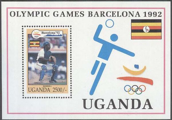 Uganda - M BL 172 OS i Barcelona 1992 Baseball, Block **