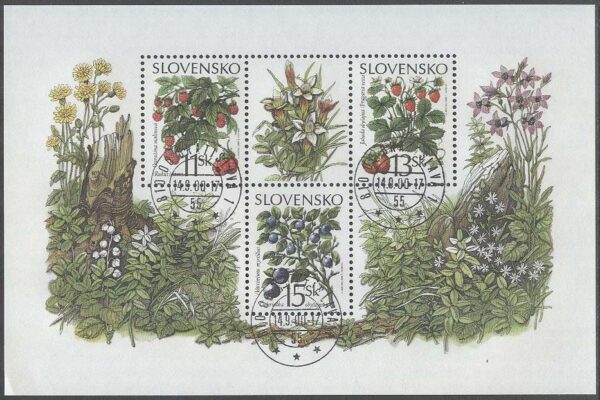 Slovakien - M BL  14 Vilda Bär - Hallon - Smultron - Blåbär, Block