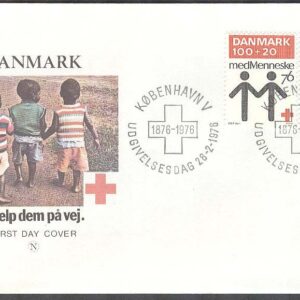 Danmark – FDC 1976-02-26 – Danska Röda Korset 100 år, 2 kpl Vinjett 2