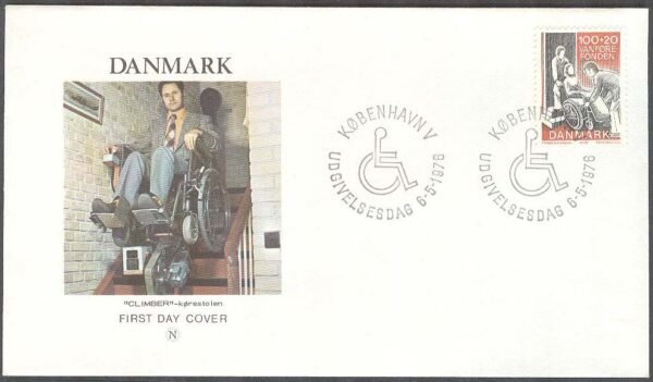 Danmark - FDC 1976-05-06 - För Vanförefonden, 1 kpl Vinjett 2