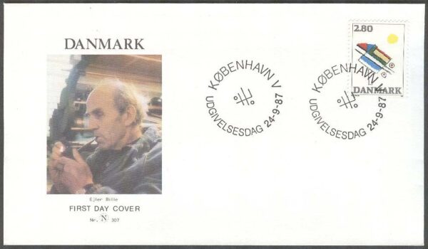 Danmark - FDC 1987-09-24 - Ejler Bille - Konstnär, 1 kpl Vinjett 2