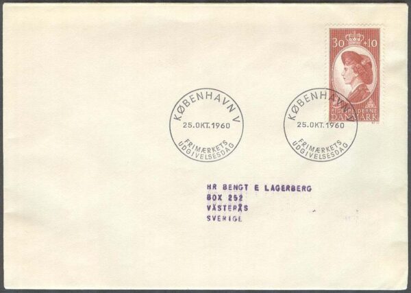 Danmark - FDC 1960-10-25 - Scouternas barnhjälp, 1 kpl Adressat