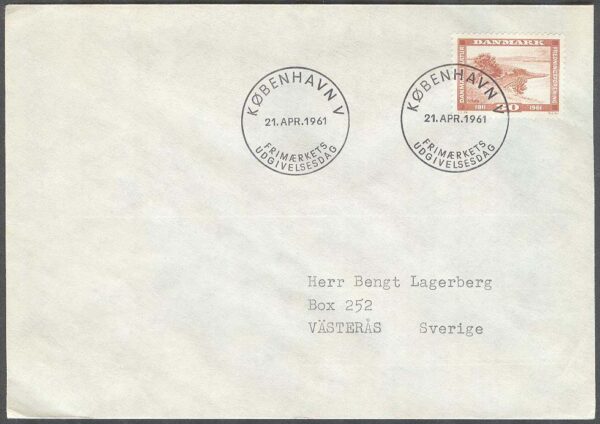 Danmark - FDC 1961-04-21 - Naturskyddet 50 år, 1 kpl Adressat