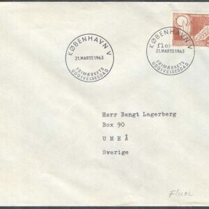 Danmark – FDC 1963-03-21 – Världskampanjen mot Hungern 1963, 1 kpl Adressat