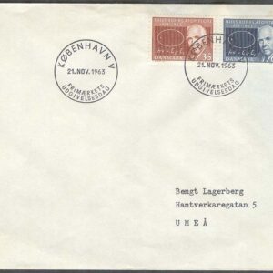 Danmark – FDC 1963-11-23 – Niels Bohr – Nobelpristagare – Atomteori, 2 kpl Adressat