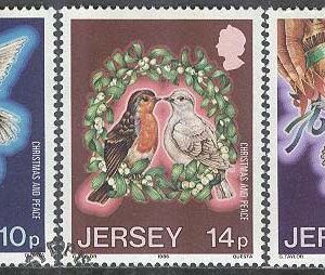 Jersey – M  393-395 Jul 1986 – Internat Fredåret – Fredsduvor, 3 kpl