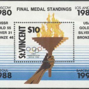 St. Vincent – M BL 102 OS i Seoul 1988 Segrare & Medaljställniung – Påtryck, Block **