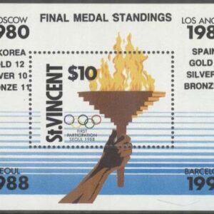 St. Vincent – M BL 103 OS i Seoul 1988 Segrare & Medaljställniung – Påtryck, Block **