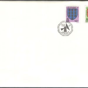 Jersey – FDC 1988-04-26 – Familjevapen bla De Bagot, 3 kpl