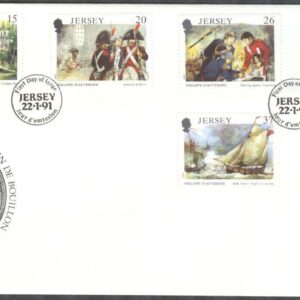 Jersey – FDC 1991-01-22 – P D´Auvergne död i 175 år – Fartyg, 6 kpl